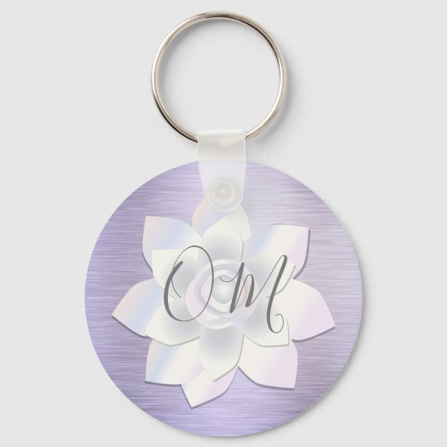 Elegant Lavender Lotus OM      Key Ring (Front)