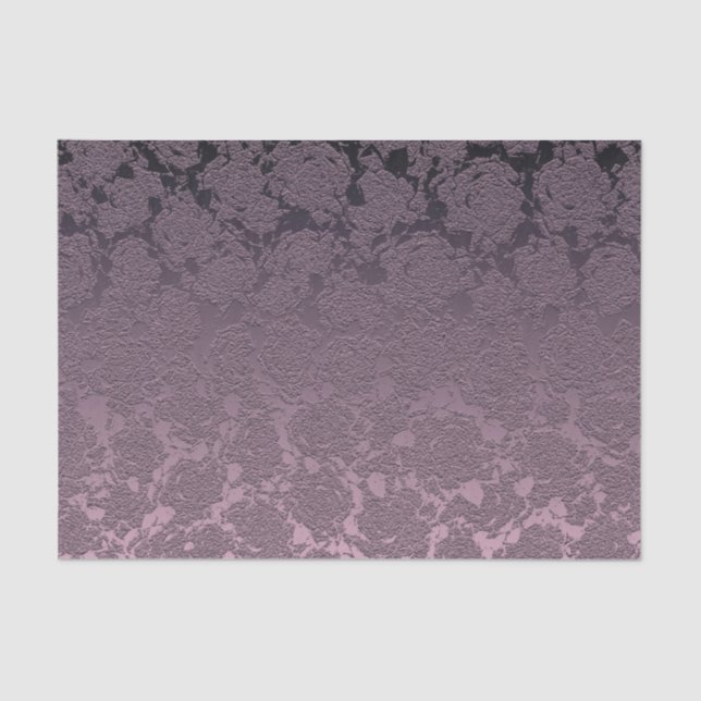 Elegant Lavender Mauve Purple Succulent Pattern Tissue Paper (Front)