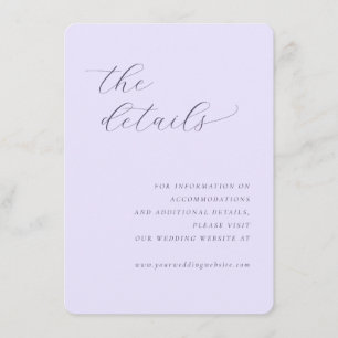 Elegant Lavender Minimalist Calligraphy Enclosure Card