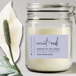 Elegant lavender minimalist candle product label