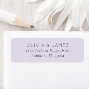 Elegant Lavender Minimalist Return Address Label