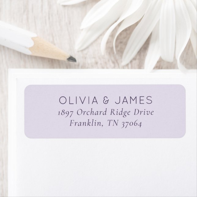 Elegant Lavender Minimalist Return Address Label (Insitu)