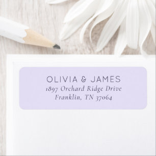 Elegant Lavender Minimalist Return Address Label
