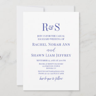 Elegant Lavender Monogram Backyard Wedding Invitation