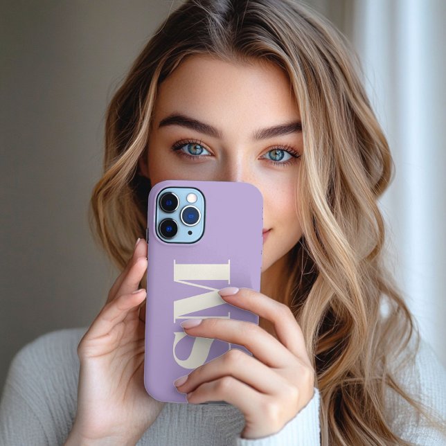 Elegant Lavender Monogram initial  Case-Mate iPhone Case (Creator Uploaded)