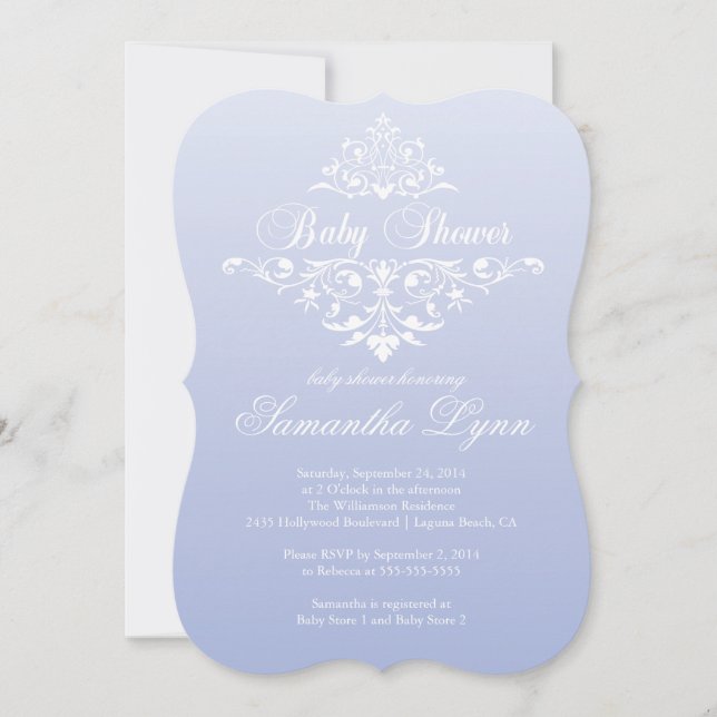 Elegant Lavender Ombre Baby Shower Invitation (Front)