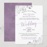 Elegant Lavender on White Wedding Livestream