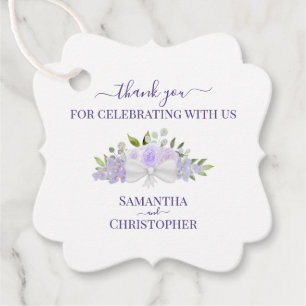 Elegant Lavender Purple Boho Wedding Thank You Favour Tags