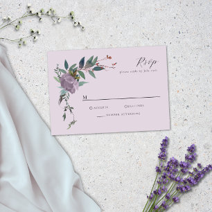 Elegant Lavender Purple Botanical Garden RSVP Card
