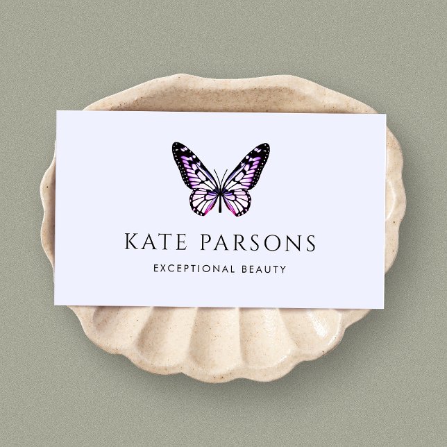 Elegant Lavender Purple Butterfly Business Card (Creator Uploaded)