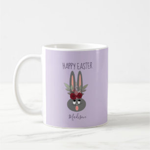 Elegant Lavender Purple Easter Bunny Personalised Coffee Mug