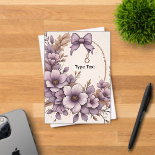 Elegant Lavender Purple Floral Bow Acrylic Wedding Invitations