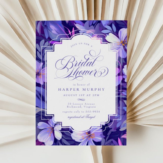 Elegant Lavender Purple Floral Bridal Shower Invitation (Creator Uploaded)