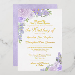Elegant Lavender Purple Floral Formal Wedding
