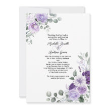 Elegant Lavender Purple Floral Watercolor Wedding