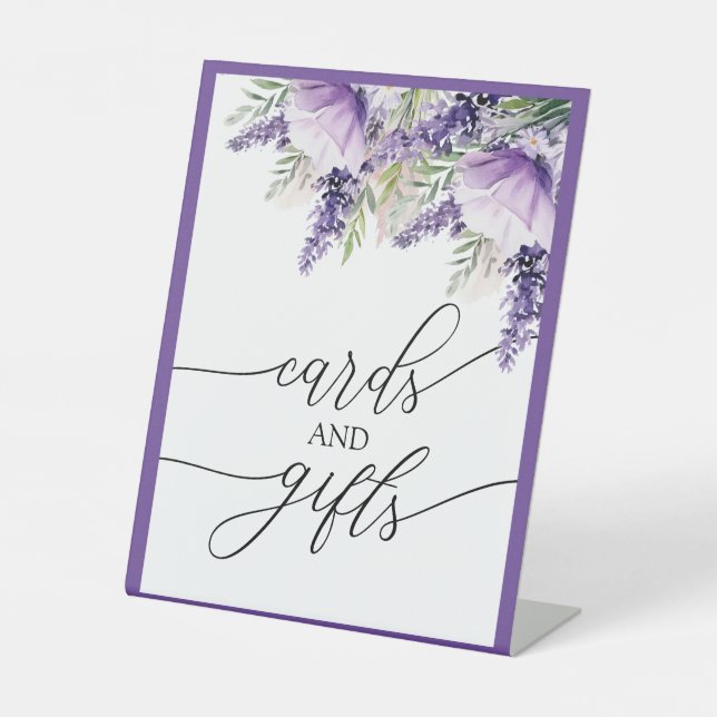 Elegant Lavender Purple Flowers | Cards Gifts Sign (Front)
