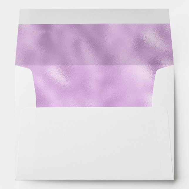 Elegant Lavender Purple Metallic Shiny Pretty Envelope (Back (Bottom))