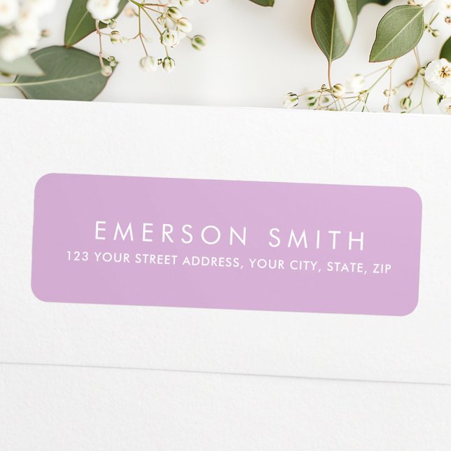 Elegant lavender purple minimalist return address label (Elegant lavender purple minimalist return address label)