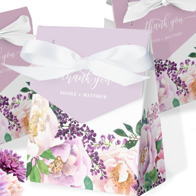 Elegant Lavender Purple Pastel Floral  Favour Box (Creator Uploaded)