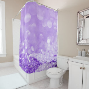 ELEGANT LAVENDER PURPLE PATTERNED SHOWER CURTAIN