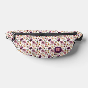 Elegant Lavender Purple Pink Roses Floral Bum Bags
