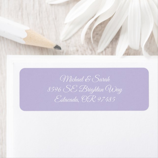 Elegant Lavender Purple Return Address Label (Insitu)