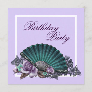 Elegant Lavender Purple Rose Birthday Party Invitation