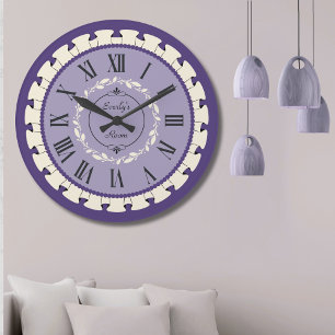 Elegant Lavender Purple Vintage Wall Clock