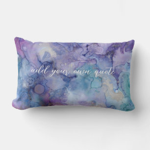 elegant lavender puruple blue watercolor artistic lumbar cushion