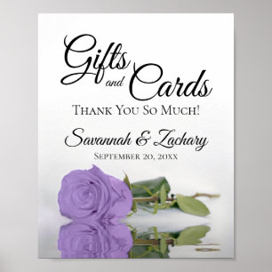 Elegant Lavender Rose Gifts & Cards Wedding Sign