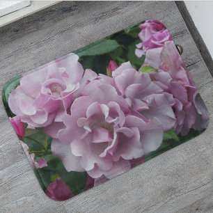 Elegant Lavender Roses Floral Bath Mat