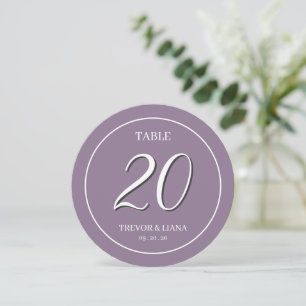 Elegant Lavender Round Table Number Cards