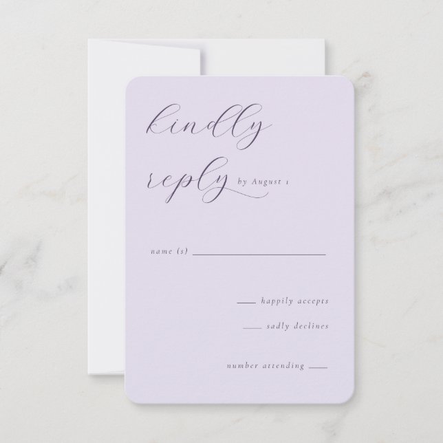 Elegant Lavender RSVP Card (Front)