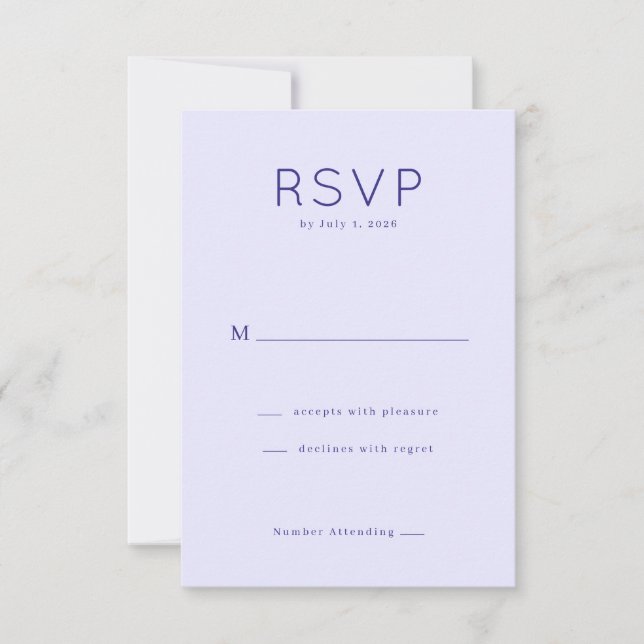 Elegant Lavender RSVP Card (Front)
