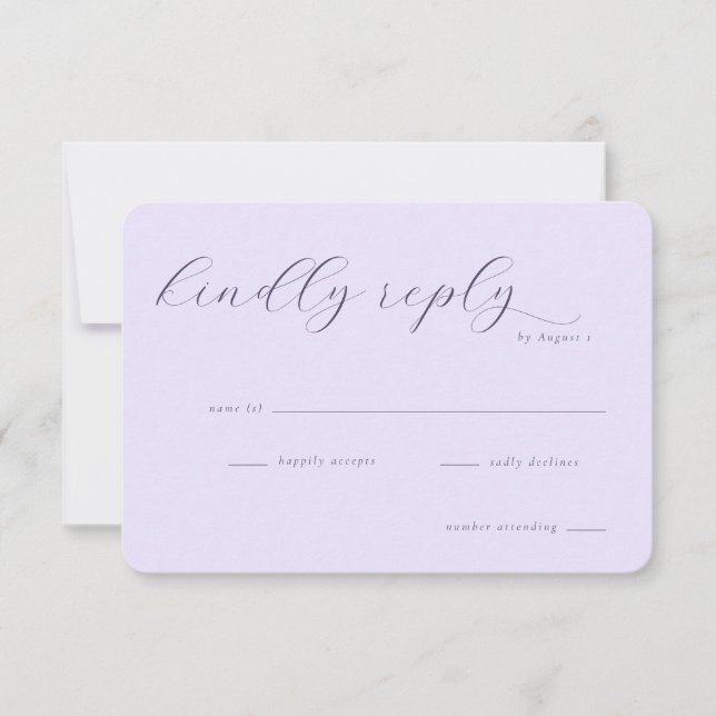 Elegant Lavender RSVP Card (Front)