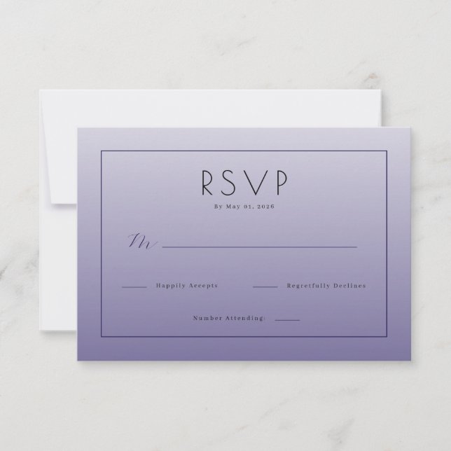 Elegant Lavender RSVP Card (Front)