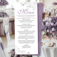 Elegant Lavender & Silver Swirls on White Wedding