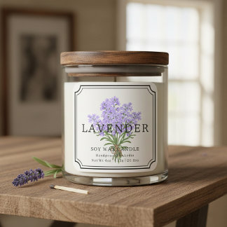 Elegant Lavender Soy Wax Candle Business Label