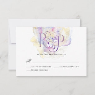 Elegant Lavender Splash Wedding RSVP Card
