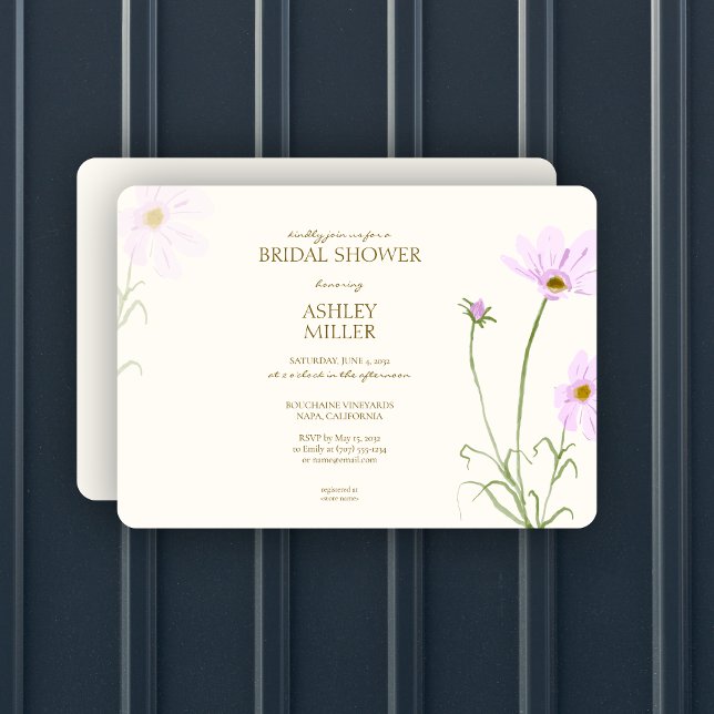 Elegant Lavender Spring Wildflower Bridal Shower I Invitation (Creator Uploaded)
