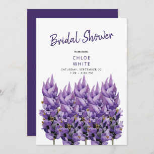 Elegant Lavender Stems Bridal Shower Invitation