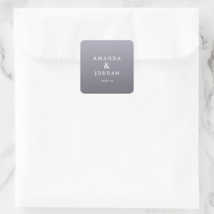 Elegant Lavender Thank You Card Square Sticker
