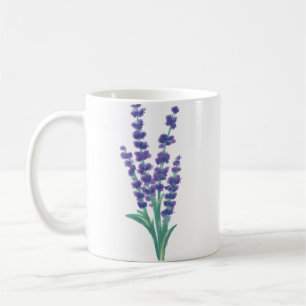 Elegant Lavender Watercolor Botanical Design Coffee Mug