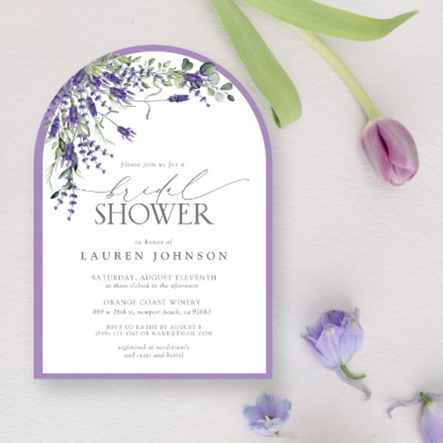 Elegant Lavender Watercolor Floral Bridal Shower Invitation (Creator Uploaded)