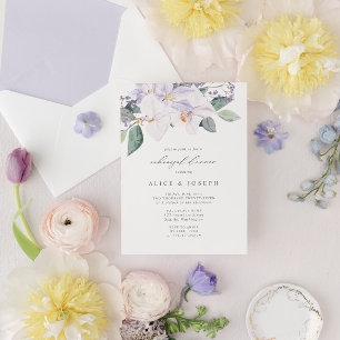 Elegant Lavender Watercolor Rehearsal Dinner Invitation