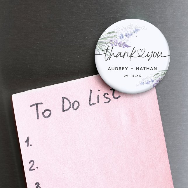 Elegant Lavender Watercolor Thank You Wedding Magnet (Elegant Lavender Watercolor Thank You Wedding Magnet)