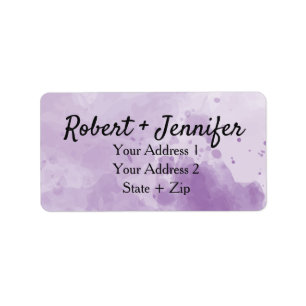 Elegant Lavender watercolor wedding Label