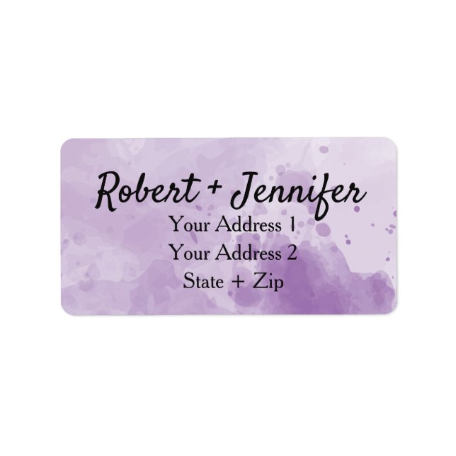 Elegant Lavender watercolor wedding Label (Front)