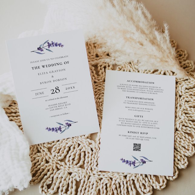 Elegant Lavender Wedding All in One Invitation (Creator Uploaded)