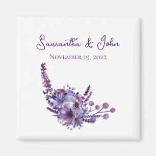 Elegant Lavender Wedding Guest Favour Magnet